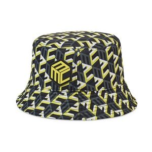 New MCM nylon bucket hat brand's cubic logo printed all over.